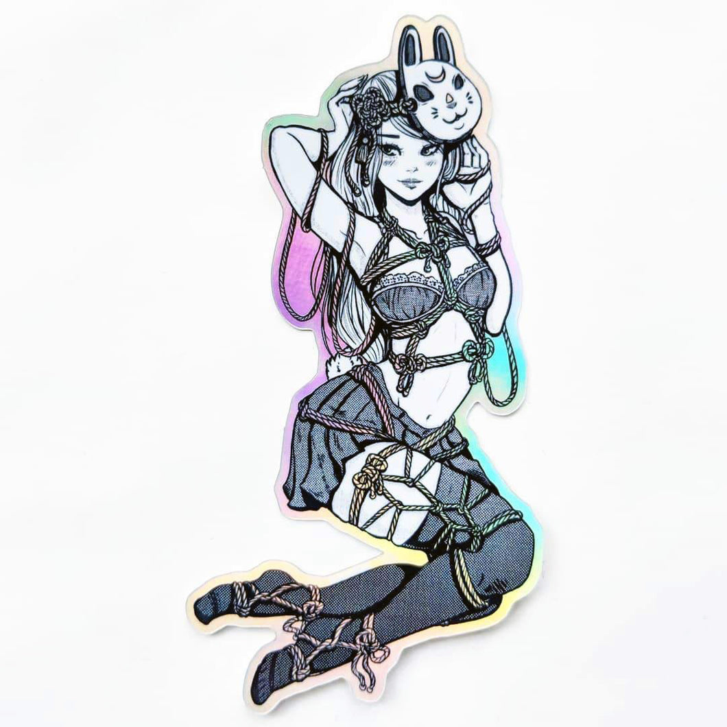 HOLOGRAPHIC STICKER – ROPE BUNNY