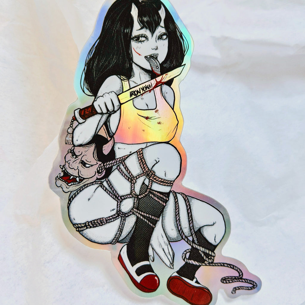 HOLOGRAPHIC STICKER – SHIBARI KNIFE ONI