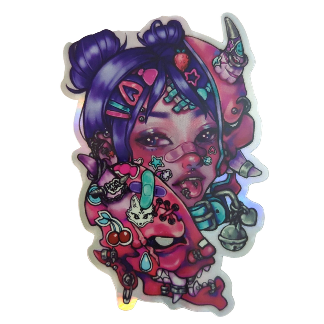 HOLOGRAPHIC STICKER – CANDY ONI GIRL